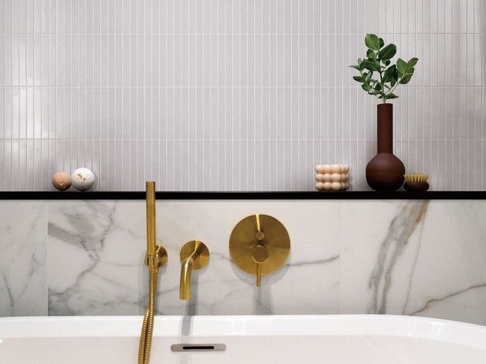 There are many kinds of water-resistant tiles designed for daily wear-and-tear in kitchens and baths.