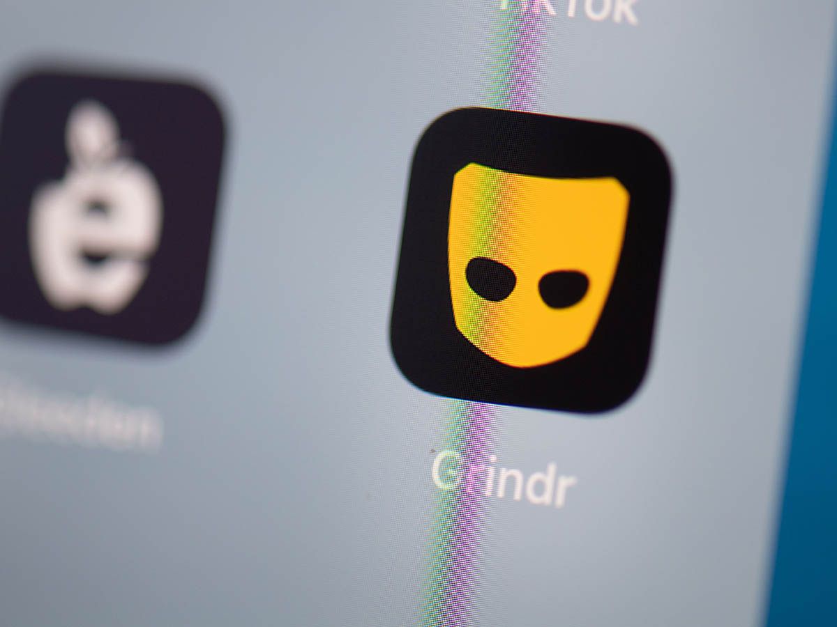 File photo of the Grindr dating app logo.
