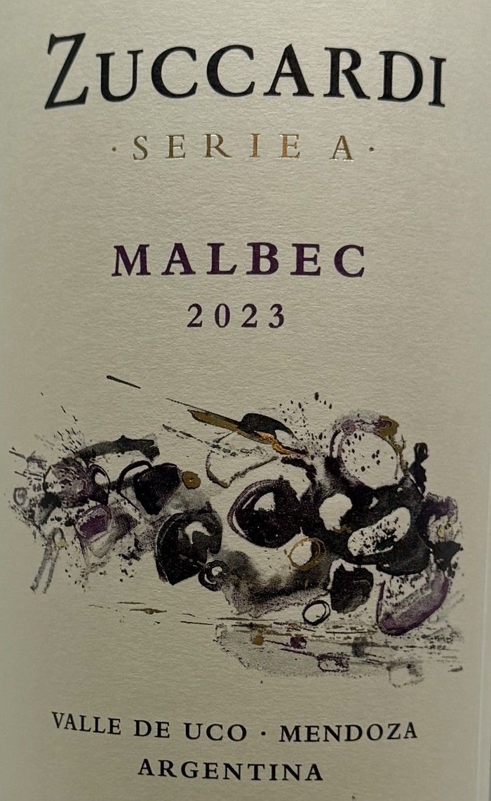 Bottle of Zuccardi Serie A Malbec 2023.