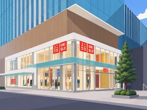 Artist rendering of the new Uniqlo store at CF Pacific Centre.