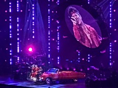 Bruno Mars takes the B.C. Place stage to kick off the first of a five-night concert run in Vancouver on Wednesday, Oct. 14, 2026.