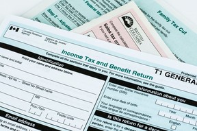 Tax return forms.