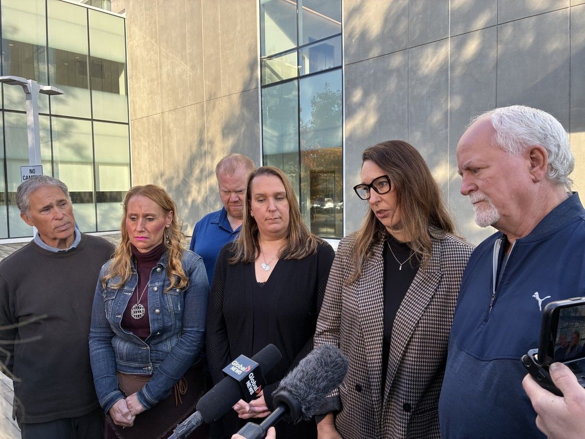 De Jong family outside Abbotsford courthouse.