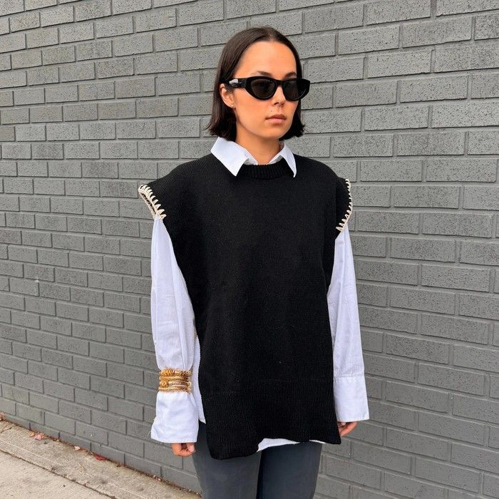 Rú knit vest, $304 at Givéh, givehgiveh.com.