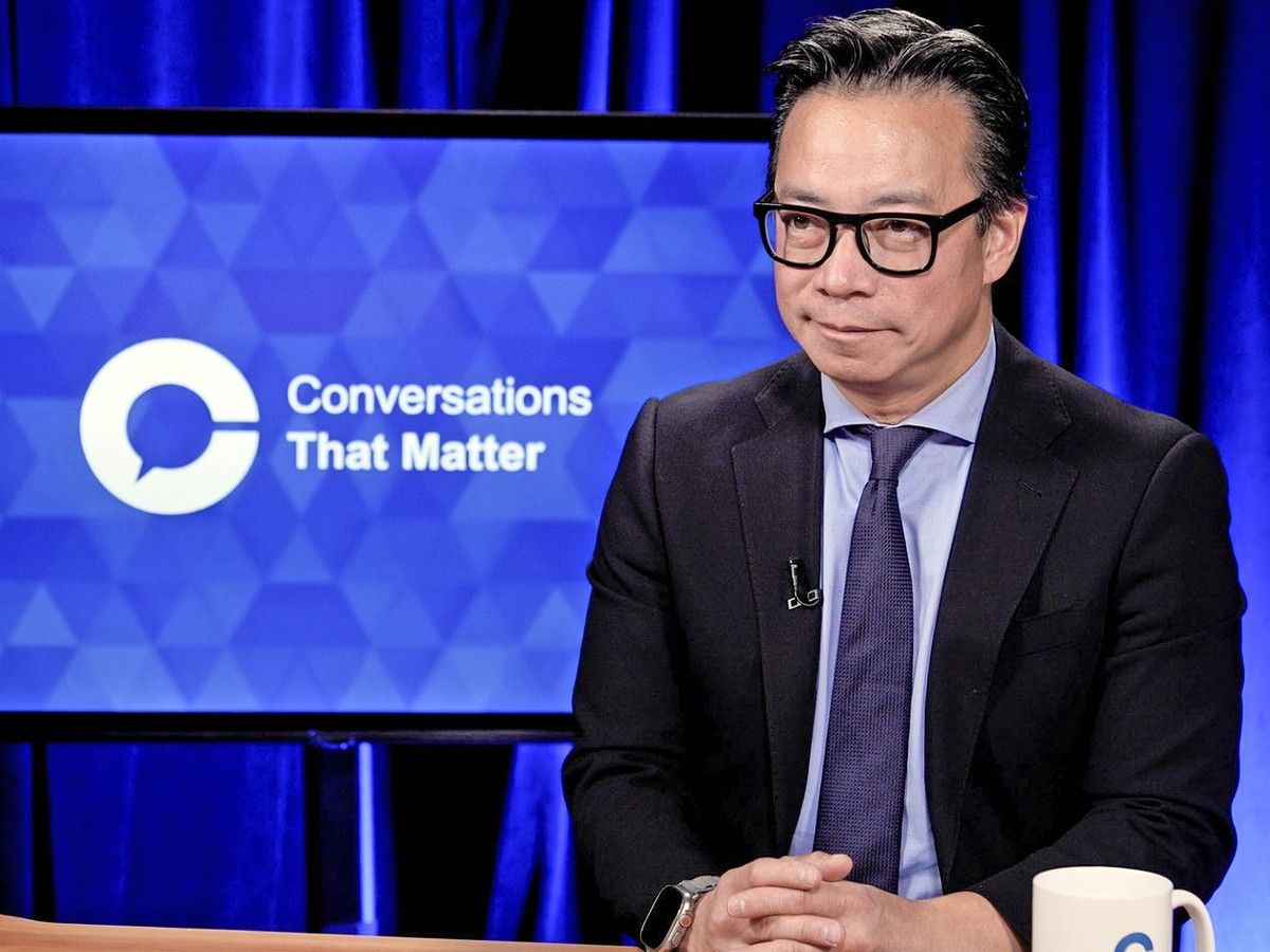 Ken Sim, mayoral candidate for ABC Vancouver, in an interview setting