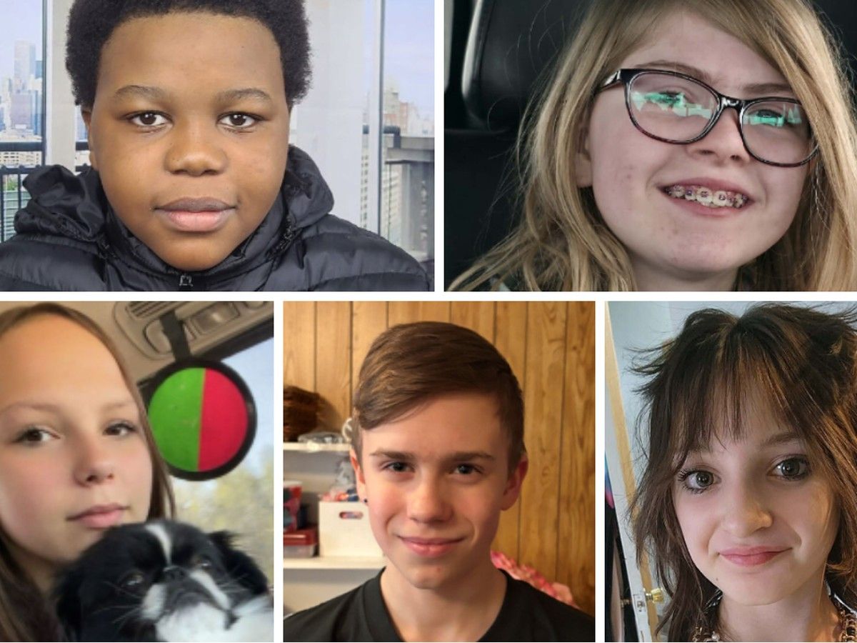 Five students and one teacher were killed in a school shooting at Tumbler Ridge Secondary in Tumbler Ridge, B.C. on February 10, 2026. The students are (clockwise from top left) Abel Mwansa, 12; Zoey Benoit, 12; Kylie Smith, 12; Ezekiel Schofield, 13; Ticaria Lampert, 12.