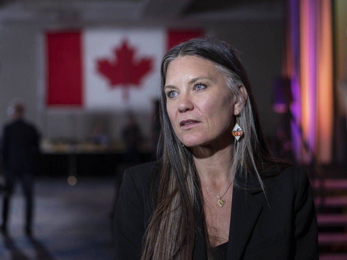 Amanda Burrows is the new NDP MLA for Vancouver-Strathcona. She is at the Marriott Pinnacle hotel in downtown Vancouver on Oct. 24, 2026.