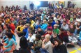 Hundreds of students from Southwood Public School and St. Gabriel Elementary School are gathered this morning for an announcement unveiling the details of the Rick Hansen 25th Anniversary Relay.