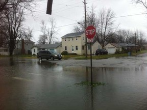 Flooding in Harrow near the intersection of Munger and Erie Street in 2011. (Jason Kryk/The Windsor Star)