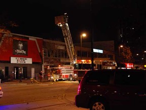 Windsor firefighters on the scene of an incident at The Blind Dog at 671 Ouellette Avenue shortly before 3 a.m. on Nov. 9, 2011. (Jesse Lambert/Special to The Star)