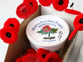 A poppy donation box from a 2009 file photo. Image by Lorraine Hjalte / Calgary Herald