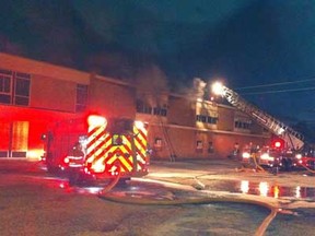 WINDSOR, Ont. -- Windsor firefighters are on the scene of fire in a vacant school on Cameron Avenue at this hour. (Tyler Brownbridge)