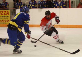 Team Pacific took on Sweden in exhibition action during the U-17 World Hockey Challenge in Essex on Dec. 28, 2011. (Photo By: Joel Boyce)