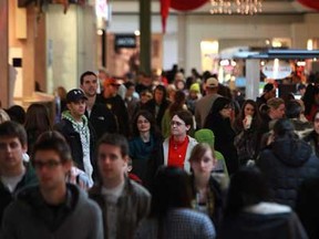 Shoppers pack Devonshire Mall on the weekend before Christmas, Saturday, Dec. 17, 2011.   (DAX MELMER / The Windsor Star)