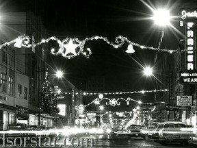 Dec.2/1961-Bright lights turn night into day fro Windsor's yuletide shoppers. (The Windsor Star-FILE)