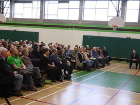 Green Party Leader, Elizabeth May, gives a talk at the Dr. David Suzuki Public School in Windsor, Ont., Saturday, Jan. 28, 2012. (DAX MELMER/The Windsor Star)