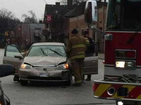The intersection of Devonshire and Assumption was blocked off for a 2 car accident on the morning of Jan. 17, 2012.