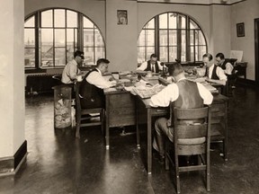 The Windsor Star newsroom is seen in 1927.