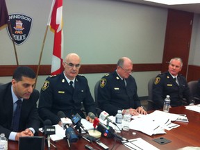 Windsor Mayor Eddie Francis and senior police officials at a press conference on Jan. 6, 2012. (Photo By: Nick Brancaccio)
