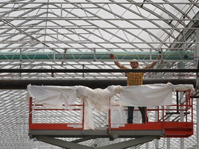A greenhouse is constructed in this file photo. (By Dan Janisse/The Windsor Star)