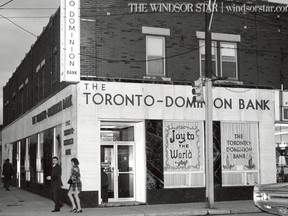 Windsor,Ont. 1971-Exterior of the Toronto Dominion Bank on Ottawa St. and Gladstone. (The Windsor Star-FILE)