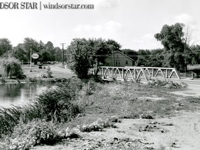 Lasalle.Ont. Aug.21/1954-The familiar Turkey Creek Bridge along Highway #18 into Lasalle. Lasalle is now experiencing sharp population increases coinciding with an increased commercial and industrial development. (The Windsor Star-FILE) HISTORIC