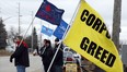 Locked-out workers at the Electro-Motive Canada plant in London, ont. on Feb. 2, 2012. -- Nick Brancaccio / The Windsor Star