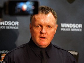 Windsor Police Sgt. Brett Corey, shown, and Insp. Bill Donnelly during a press conference where charges have been laid following a sweeping pornography investigation by Provincial Strategy to Protect Children form Sexual Abuse and exploitation on the Internet, Friday February 3, 2012.(NICK BRANCACCIO/The Windsor Star)