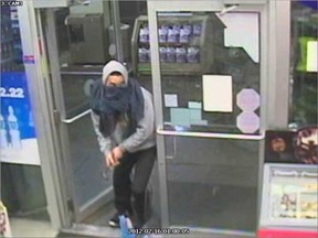 Windsor police have released this surveillance photo of a suspect leaving an Esso gas station after attempting to rob it early Thursday morning, Feb. 16, 2012.