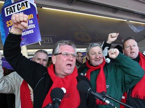 CAW National President Ken Lewenza at an Electro-Motive rally on Jan. 21, 2012. (Photo By: Nick Brancaccio)