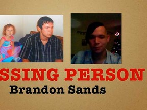 Missing person Brandon Sands from Chatham-Kent police.