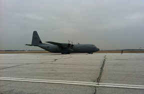 A Hercules aircraft at Windsor Airport on Feb. 10, 2012. (Photo By: Trevor Wilhelm)