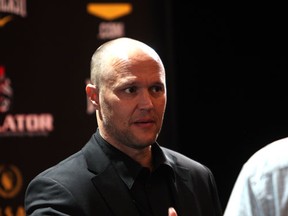 Bellator Fighting Championships chairman and CEO Bjorn Rebney talks to media during a press conference for their upcoming fight to be held at Caesars Windsor on April 6, 2012.