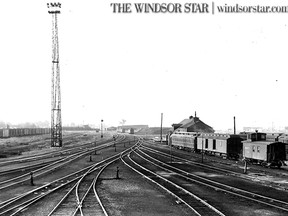 AUG.22/1950- Overall of the CPR Windsor yard as a rail strike choked off all traffic on the Canadian owned lines today. (The Windsor Star-FILE)