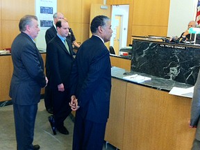 Dan Stamper and Matthew Moroun are seen in a Michigan court on Feb. 9, 2012. (Photo By: Nick Brancaccio)