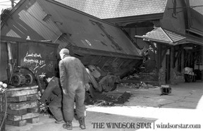 HISTORIC-March.2 1955- Accident at the downtown train station. (The Windsor Star-FILE) train