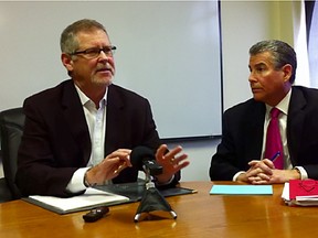 Bill Carter, left, and Max Zalev meet with The Windsor Star's editorial board on Feb. 23, 2012.