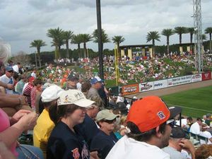 The view from the bleachers at Joker Marchant stadium in Lakeland, Fl.