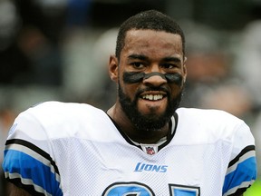 Detroit Lions receiver Calvin Johnson is seen in this December 2011 file photo.