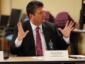 David Musyj, president and CEO of Windsor Regional Hospital, speaks during a hospital board meeting in Windsor on Thursday, March 1, 2012. (TYLER BROWNBRIDGE / The Windsor Star)