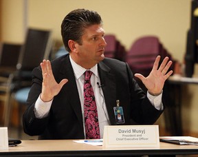 David Musyj, president and CEO of Windsor Regional Hospital, speaks during a hospital board meeting in Windsor on Thursday, March 1, 2012. (TYLER BROWNBRIDGE / The Windsor Star)