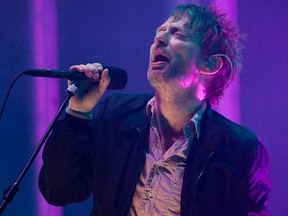 Thom Yorke of the English band RADIOHEAD performs with the group at Jean Drapeau Park in Montreal in this August 6, 2008 file photo. (John Kenney/The Gazette)