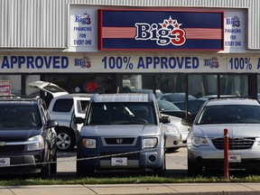 The lot of Big 3 Auto -- which is at the centre of a massive fraud case -- is pictured in this Oct. 2011 file photo.