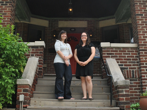 (From left to right) Blab Media Founders, Jessica Apolloni and Katie Stokes at their office located at 131 Elliott Street.