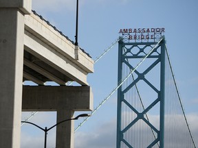 The ramps of the Detroit plaza of the Ambassador Bridge are seen in this January 2012 file photo.