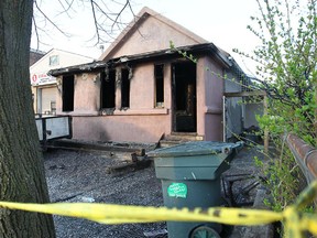 WINDSOR, ONT. March 21, 2012. Fire investigators are looking into the cause of a blaze that broke out in the 500 block of Alymer Avenue early Wednesday morning. (DAN JANISSE/The Windsor Star).