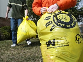 Volunteers collect garbage in Windsor, Ont. as part of the annual Rose City Clean Sweep campaign in this 2005 file photo.