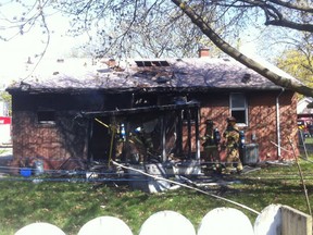 Windsor Firefighters doused a blaze in the 400 block of Riverdale Avenue shortly after 3 p.m. (Jason Kryk/The Windsor Star)