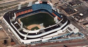 An aerial view of Tiger Stadium.