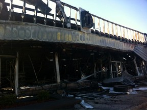 Some of the destruction at the east end Dollarama store that went up in flames earlier this week. Photographed April 12, 2012. (Dylan Kristy / The Windsor Star)